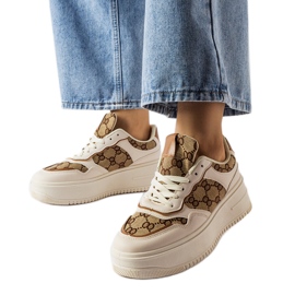 Inna Zapatillas beige decoradas con el monograma Conte