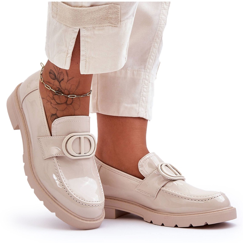 PG1 Mocasín Lacado Plataforma Beige Jarren
