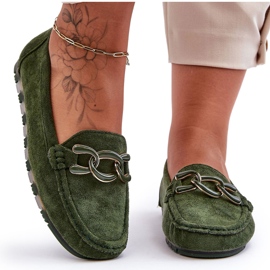 PG1 Mocasines Planos Mujer Ante Verde Appia