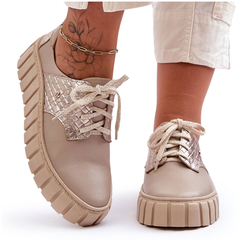 Lemar Zapatos de cuero en la plataforma de hipnosis beige