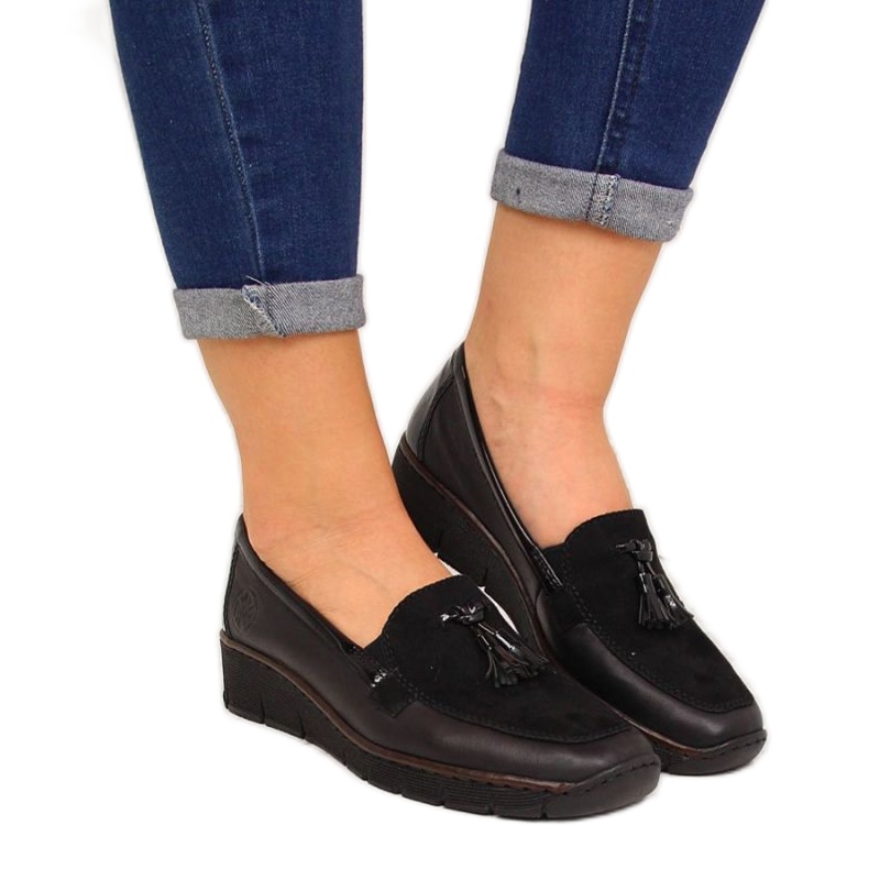 Rieker W RKR395 zapatos cuña negros