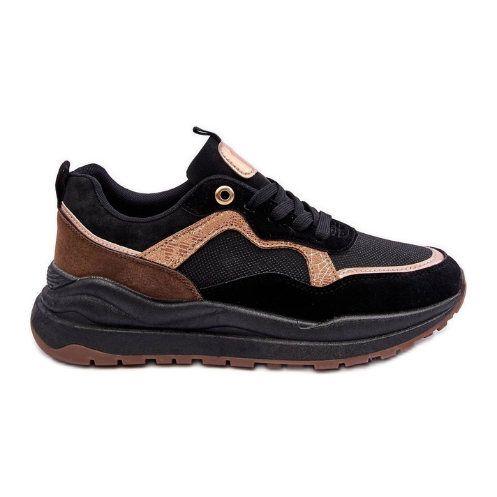 Zapatos Deportivos De Mujer De Cuero De Moda Negro Calarene