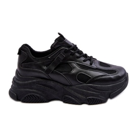 PG1 Zapatillas De Mujer Con Plataforma Gruesa Negro Agnenia