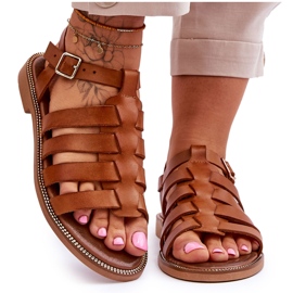 Lemar Sandalias De Piel Con Tiras Marrón Lawren