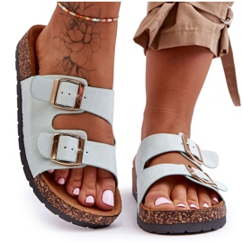 MSMG Sandalias De Mujer Sin Cordones Cortina Mint verde
