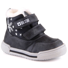 Botas de nieve botas de invierno para niños aisladas con velcro Big Star KK374191 negro
