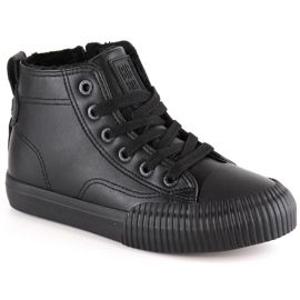 Deportivas infantiles aislantes con cordones y cremalleras negras Big Star MM374014 negro