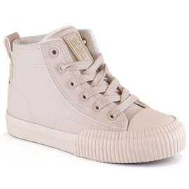 Deportivas infantiles aislantes con cordones y cremalleras beige Big Star MM374012 Deportivas infantiles aislantes con cordones y cremalleras beige Big Star MM374012