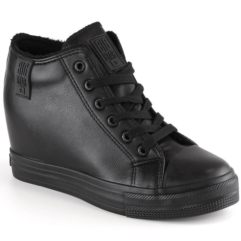 Zapatillas cuña mujer insuladas negras Big Star MM274001 negro