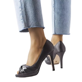 Zapatos peep toe grises de Paré