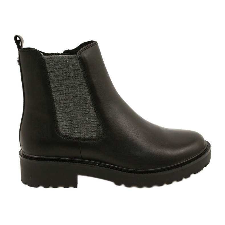 Caprice Botas de cuero para mujeres en el fondo de fondo más grueso 9-25419-41 022 Negro