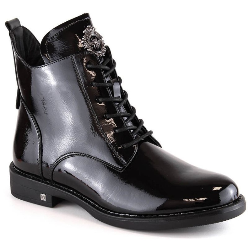 Botas lacadas con cordones y cremallera Potocki W WOL171A negro