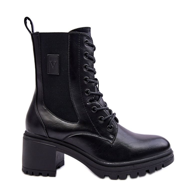 Vinceza Botas Mujer Piel Tacón Alto Negro Esnar