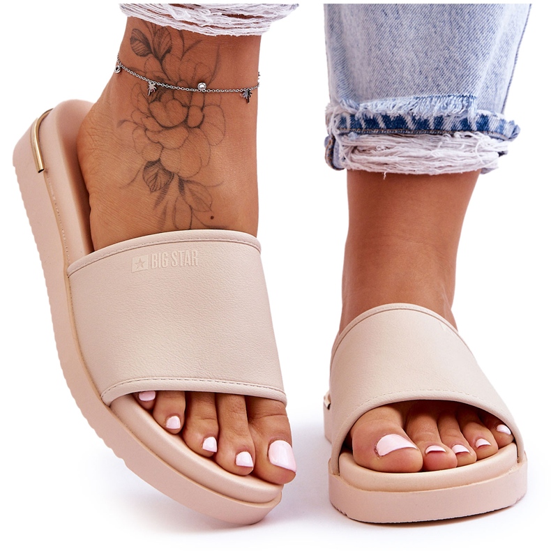Pantuflas Mujer Plataforma Big Star LL274933 Beige