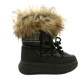 News Botas de nieve para mujeres con pelaje 23sn26-6567 negro