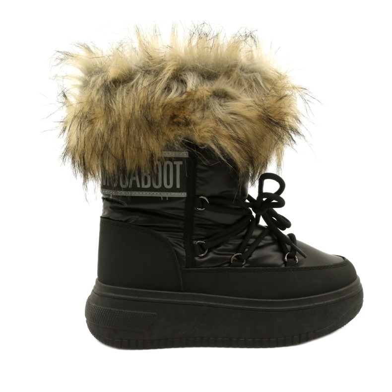 News Botas de nieve para mujeres con pelaje 23sn26-6567 negro