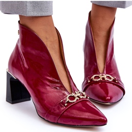 Botas De Piel Con Tacón Maciejka 05262-15 Fucsia rosa