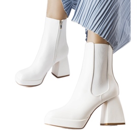 Botas de tacón grueso blancas de Watson blanco Botas de tacón grueso blancas de Watson blanco