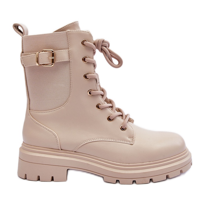 FD1 Botas Worker Mujer Beige Chrezy FD1 Botas Worker Mujer Beige Chrezy