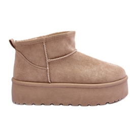 FD1 Botas de nieve de gamuza en plataforma Corcoran Beige