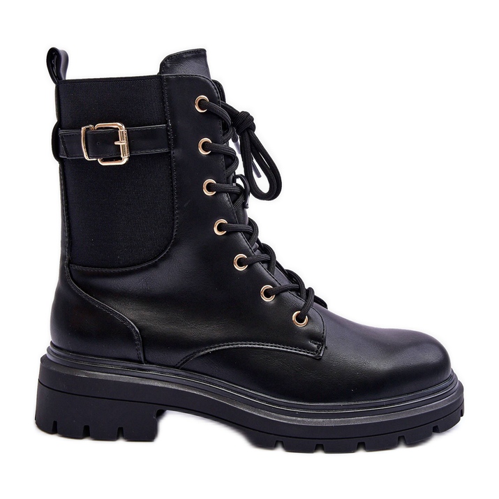 FD1 Botas Worker de Piel para Mujer Chrezy Negras negro