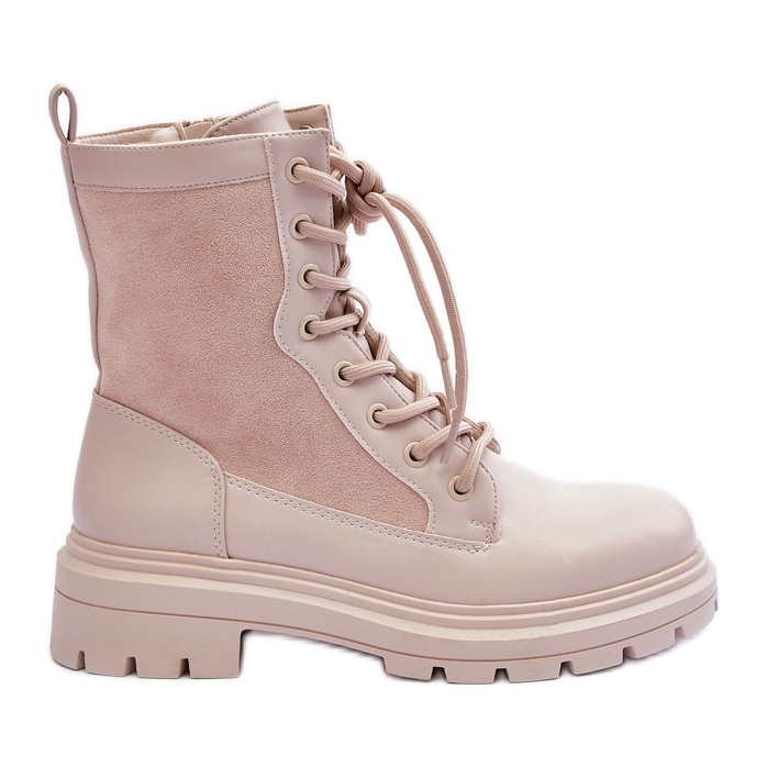FD1 Botas Worker Mujer Piel Beige Claro Faustina