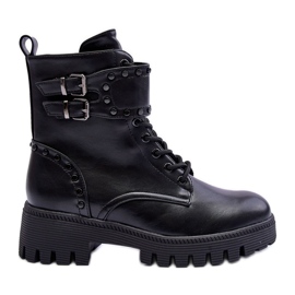 FD1 Botas de trabajo negras con adornos Carshen negro