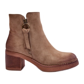 WS1 Botas Clásicas Mujer Ante Beige Limoso