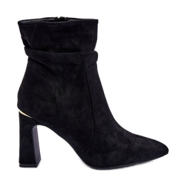 PG1 Botas Tacón Ante Mellamene Negras negro PG1 Botas Tacón Ante Mellamene Negras negro