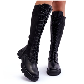 PS1 Botas Calcetín Planas Negro Itona