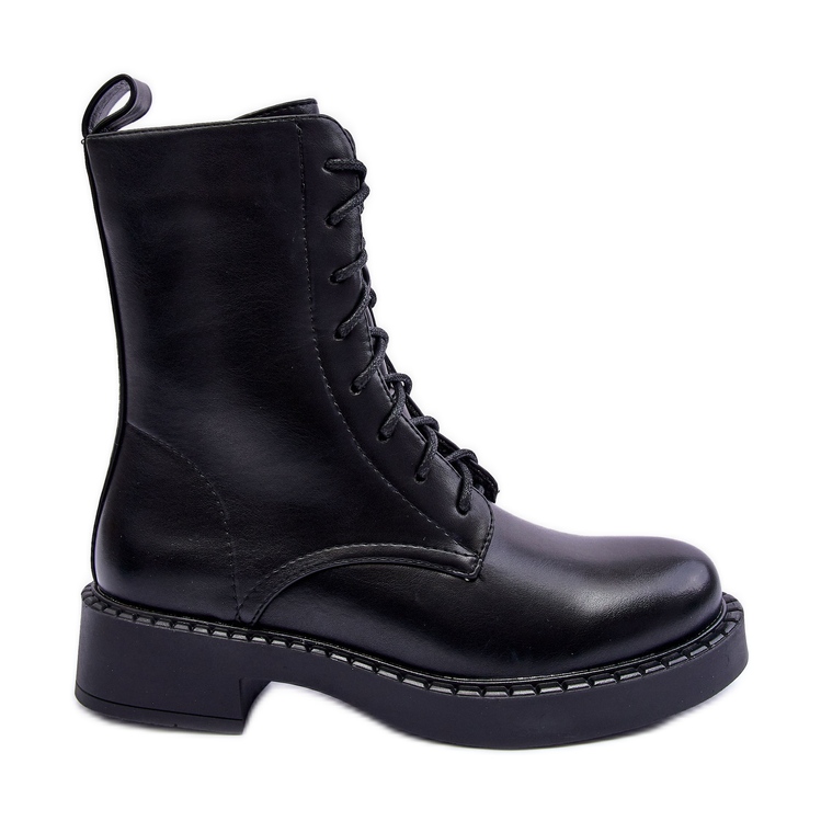 WS1 Botas planas negras de aganne para trabajadores negro