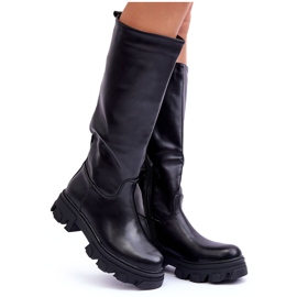 Sergio Leone Botas Mujer Piel Tacón Plano Negro Nenet Sergio Leone Botas Mujer Piel Tacón Plano Negro Nenet