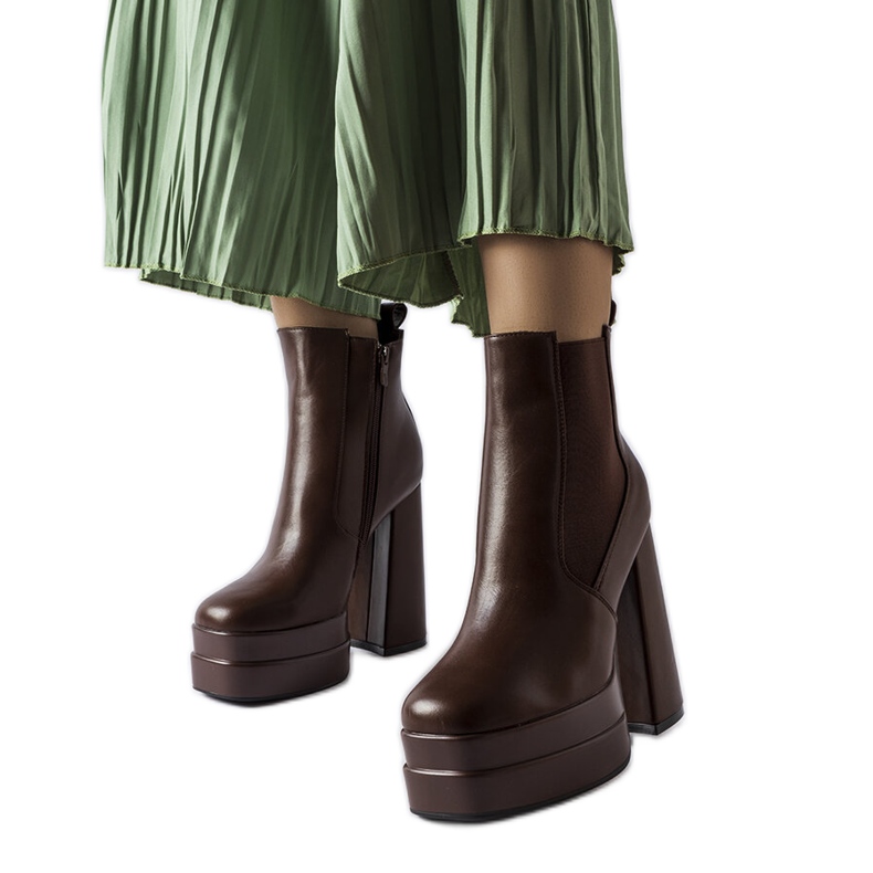Inna Botas marrones de tacón alto de Copertino marrón