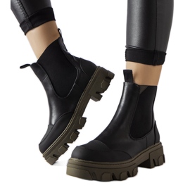 Botas slip-on negras y verdes de Sibyla negro Botas slip-on negras y verdes de Sibyla negro