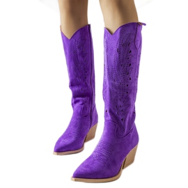 Bota cowboy calada violeta púrpura