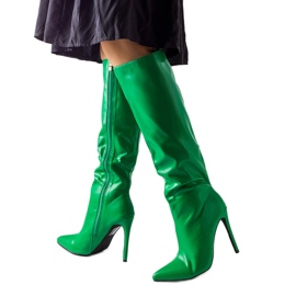 Botas verdes de tacón alto de Masanti