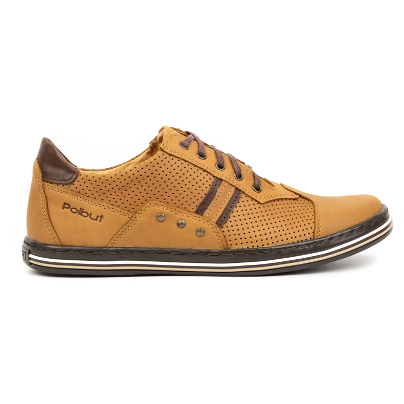 Polbut Zapatos casual hombre piel 1801P rojo naranja