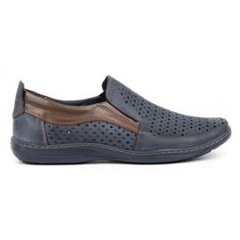 Olivier Mocasines calados de verano para hombre 662 azul marino