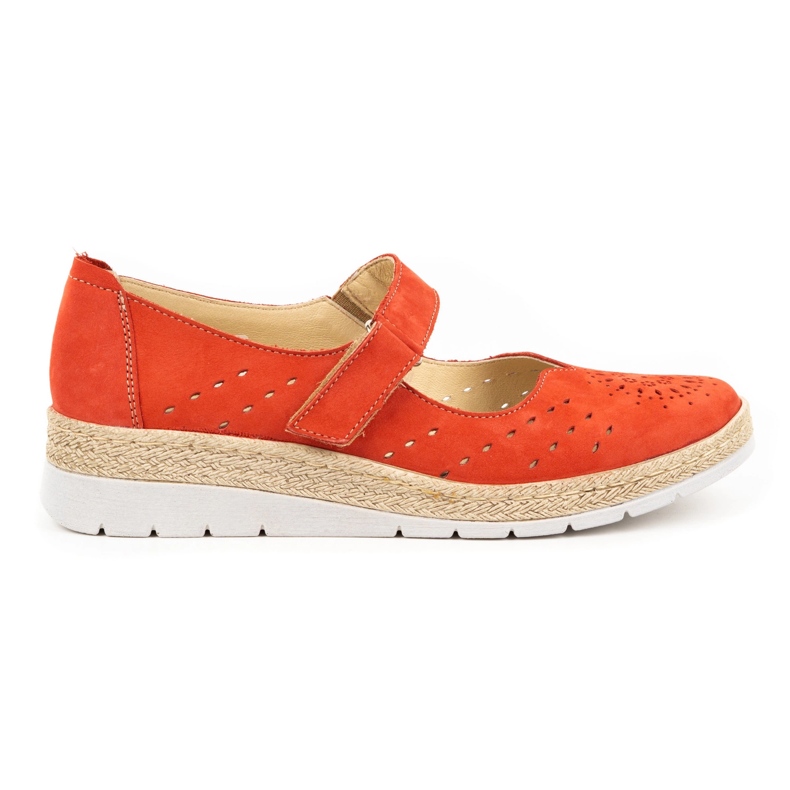 WASAK Zapatos mujer piel velcro 0650W rojo