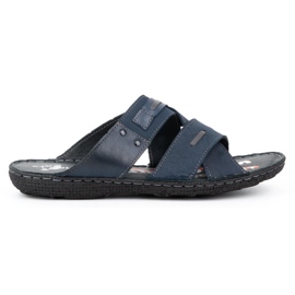 Kampol Babuchas hombre piel 201/N nubuck azul marino