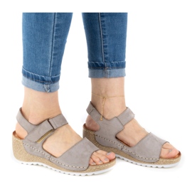 WASAK Sandalias mujer piel cómodas 0474W gris