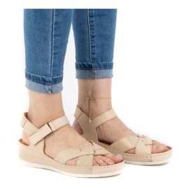 WASAK Sandalias mujer piel cómodas 0473W beige