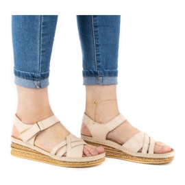 WASAK Sandalias mujer piel cómodas 0658W beige