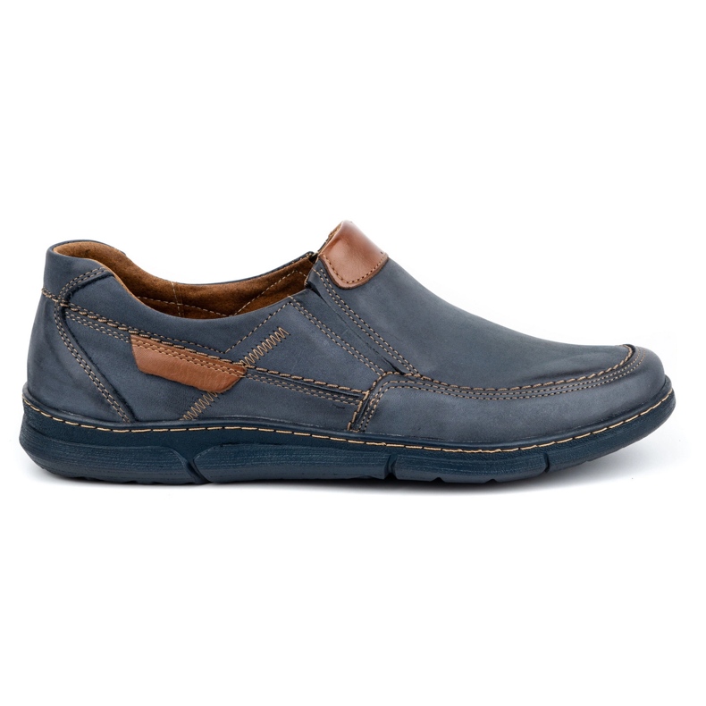 Olivier Zapato slip-on hombre piel 62K azul marino