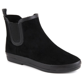 Botas de lluvia botas impermeables sin cordones negro Potocki RB36063 Botas de lluvia botas impermeables sin cordones negro Potocki RB36063