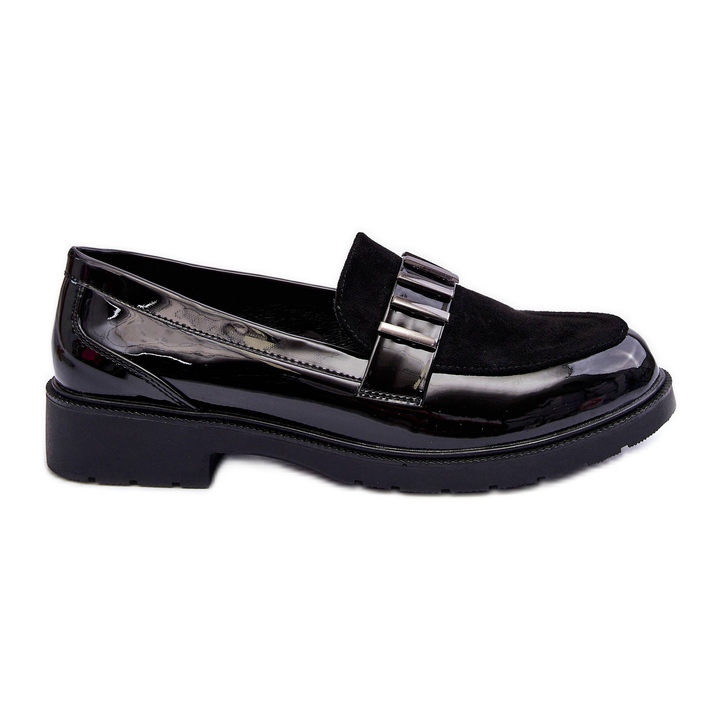 Mocasín Lacado Con Decoración Negro S.Barski HY317