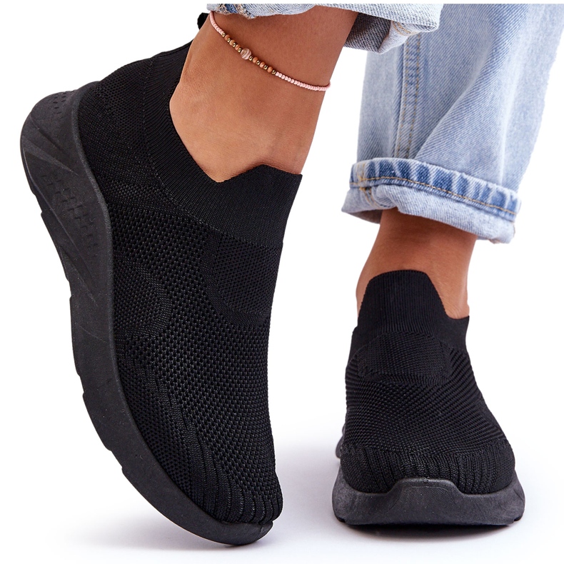 Zapatillas Deportivas Sin Cordones De Mujer Negras Claris negro