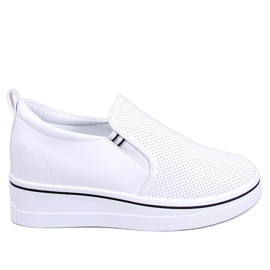 Jenkins zapatillas blancas sin cordones con cuña blanco