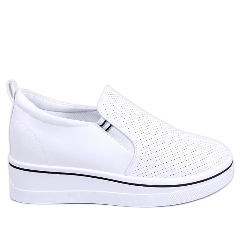 Jenkins zapatillas blancas sin cordones con cuña blanco