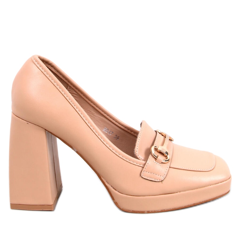 Mocasines tacón Albers Nude beige